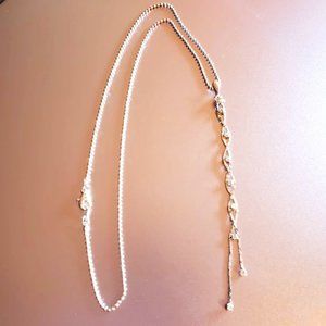 Silver necklace with CZ accents, Hangs 13"